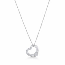 Elsa Peretti® Open Heart Pendant in White Gold with Pavé Diamonds