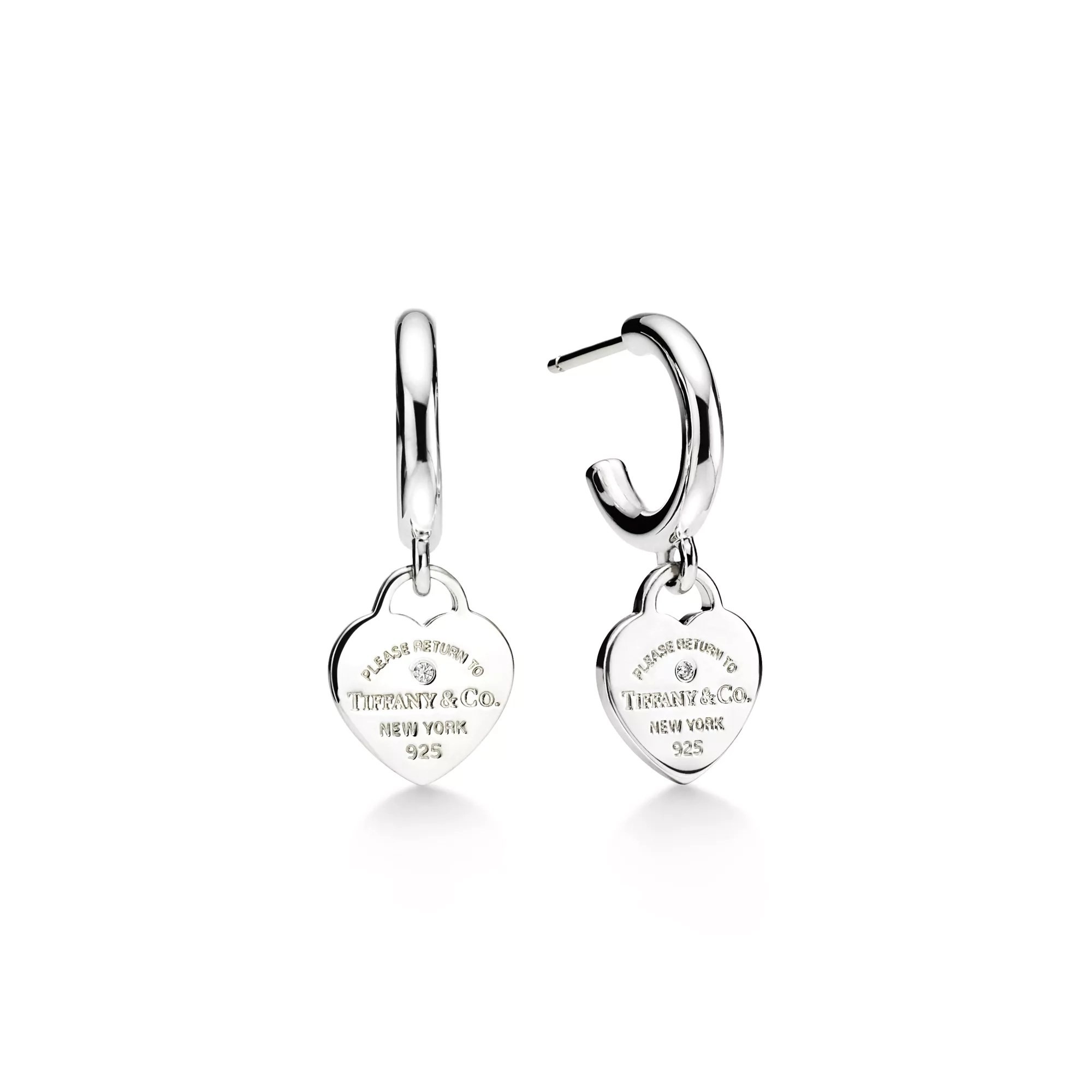 "Return to Tiffany" Heart Tag Hoop Earrings
