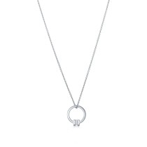 Tiffany T Pendant with a Baguette Diamond on a 18" Chain