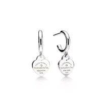 "Return to Tiffany" Heart Tag Hoop Earrings