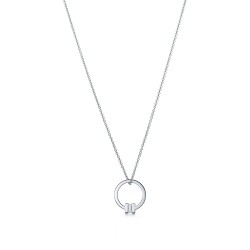 Tiffany T Pendant with a Baguette Diamond on a 18