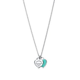 Return to Tiffany™ Mini Double Blue Heart Tag Pendant 