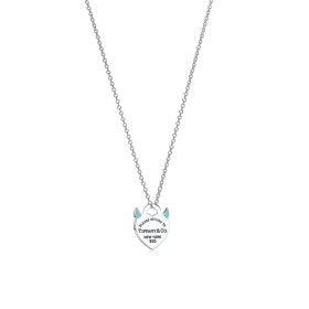 "Return to Tiffany" Devil Heart Tag Charm in Silver on a 18" chain
