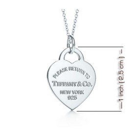 "Return to Tiffany" Heart Tag Pendant Medium on a 18" Chain