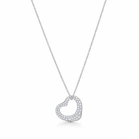 Elsa Peretti® Open Heart Pendant in White Gold with Pavé Diamonds