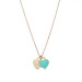 Return to Tiffany™ Mini Double Blue Heart Tag Pendant in Yellow Gold Blue Front