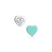 Return to Tiffany Heart Tag Earrings in Silver with Tiffany Blue and a Diamond, Mini