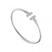  Tiffany T Diamond Wire Bracelet in White Gold 